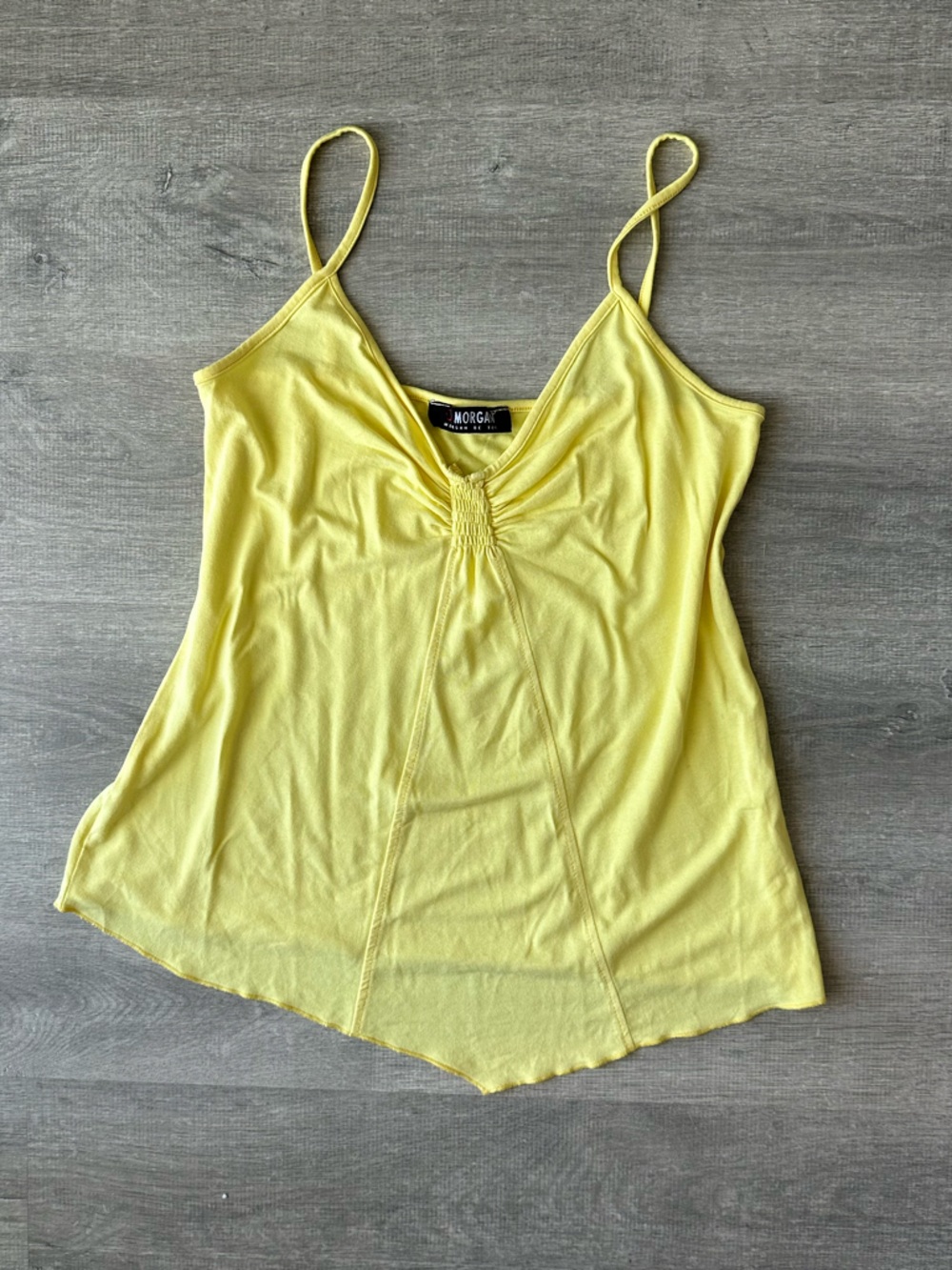 Vintage Y2K Morgan De Toi Yellow Ruched Cami Top